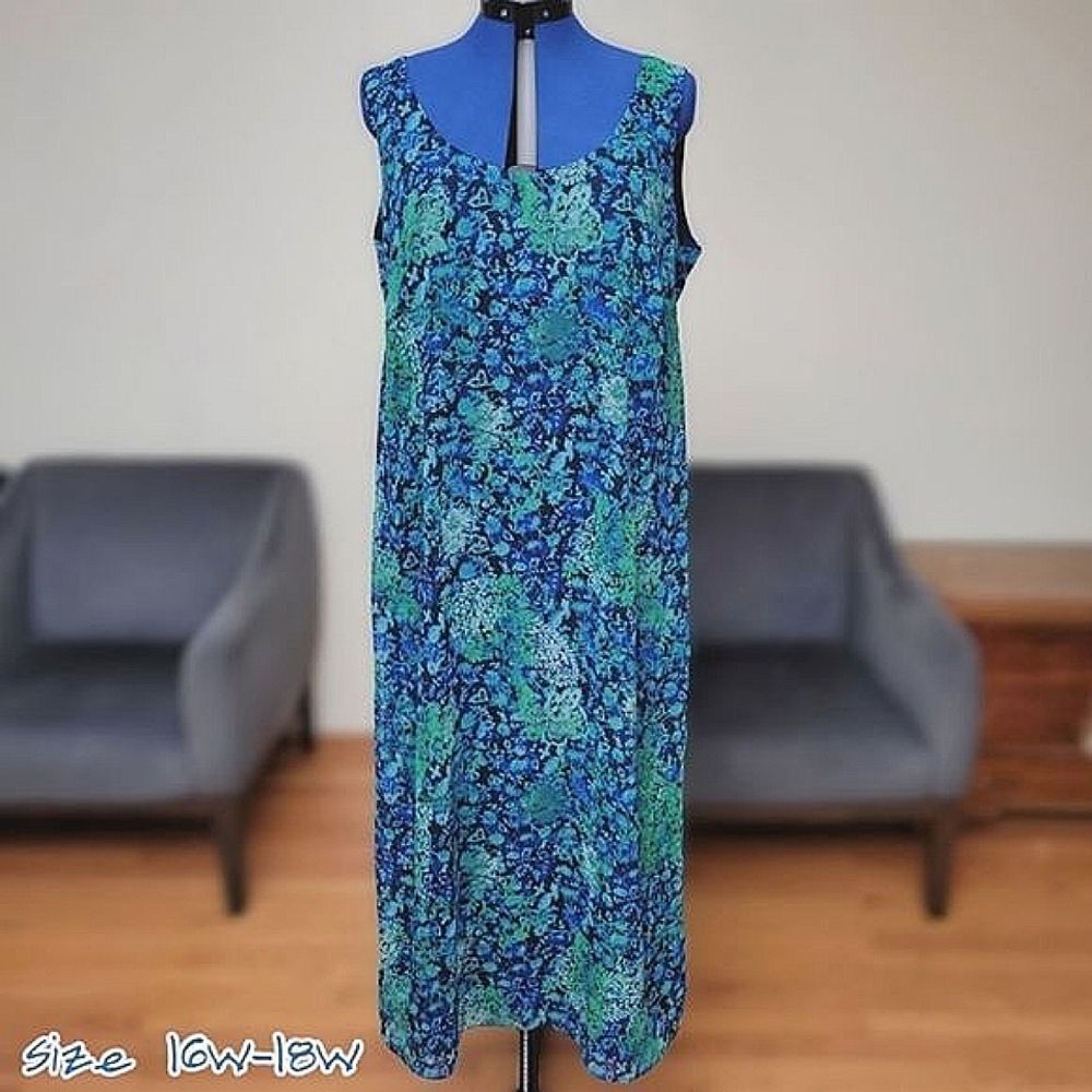 Vtg Coldwater Creek batik paisley floral maxi dress